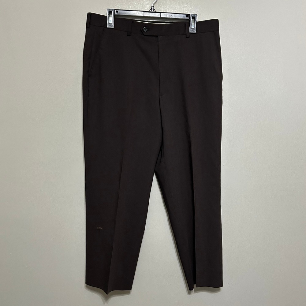 Pronto Uomo Mens Dress Pants 33 Brown Trousers Business‎ Casual Work Office FLAW